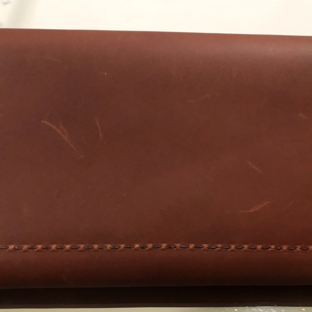 Portland leather goods wallet Raul leather NWOT Brown  4.5 H 7.5 W